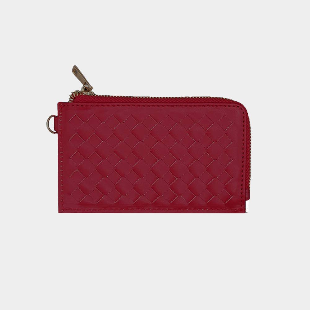 Sensibling Corp. - Wholesale Wristlet - Faux Leather Basket Weave Flat Card Holder Wallet Wristlet2
