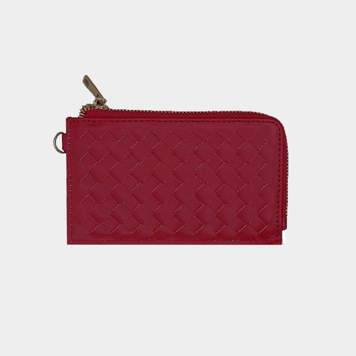Sensibling Corp. - Wholesale Wristlet - Faux Leather Basket Weave Flat Card Holder Wallet Wristlet2