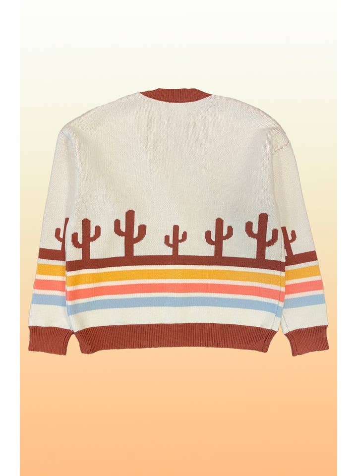 Fløde multi Ørken retro stribe cardigan for engroshandel på Faire5