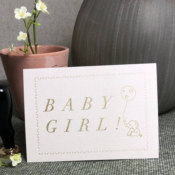 Baby meisje! - Wenskaart, Babykaart, Baby voor wholesale door NK Luxury Cards & Paper