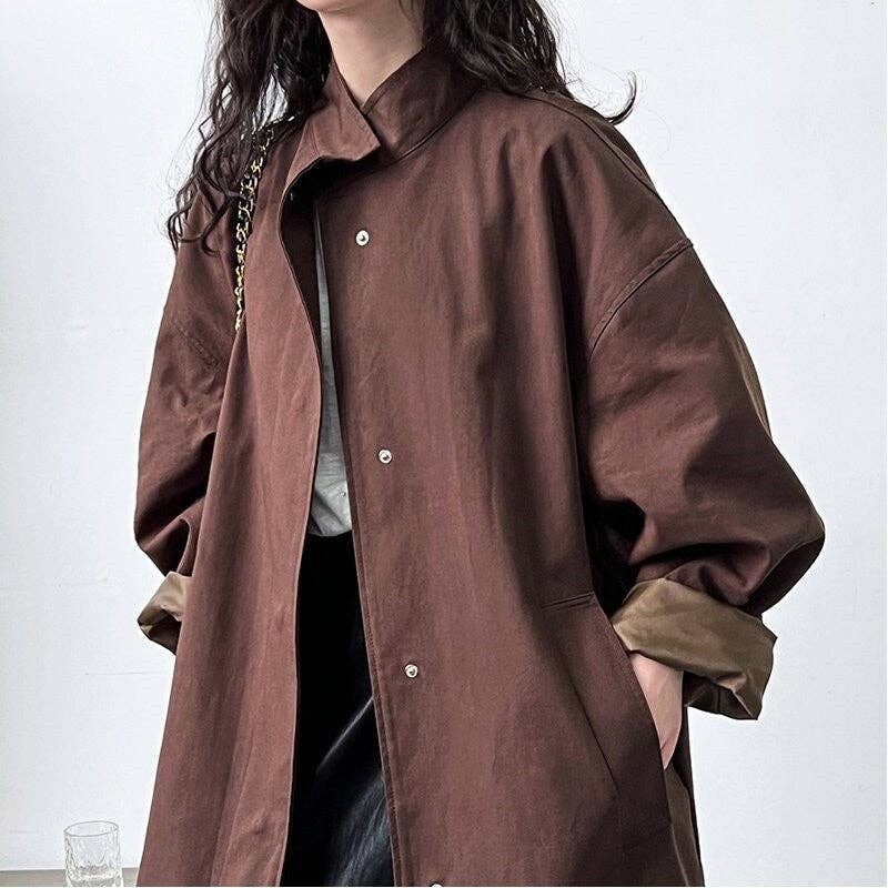【新品・未開封】FASHIRU stand collar spring coat Mens Spring Stand Collar Zipper Jacket Men Sports Soild