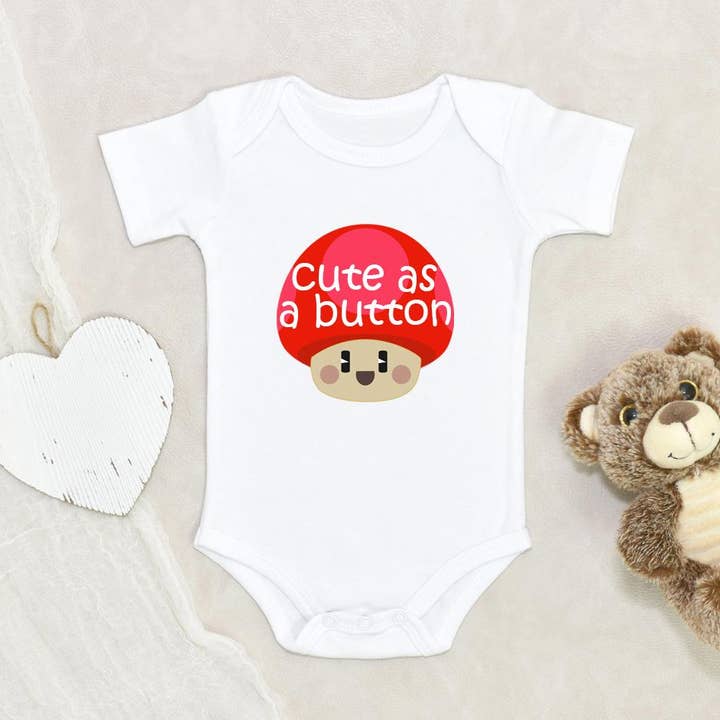 Cute Mushroom Onesie - Vegan Baby Onesie for wholesale by NewBabyWishes