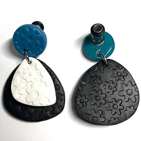 Calibre 6 (4 mm), cache-cœur rétro à blocs de couleurs, jauges pendantes pour la vente par Happy Gauges