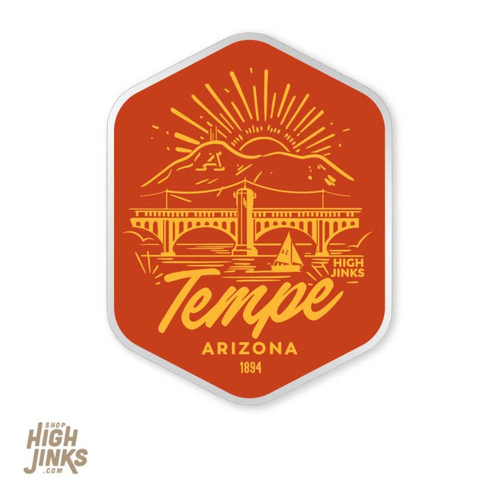 High Jinks Apparel - Wholesale Sticker - Local Love Tempe : 3" Mirror Detail Vinyl Sticker