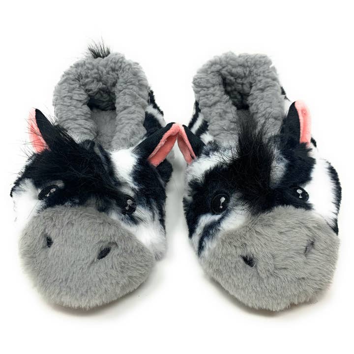 Oooh Yeah/Sock It Up/Oooh Geez Slippers - Wholesale Slippers - Kids - ZZ Zebra | Kids Funny Flully House Animal Slippers