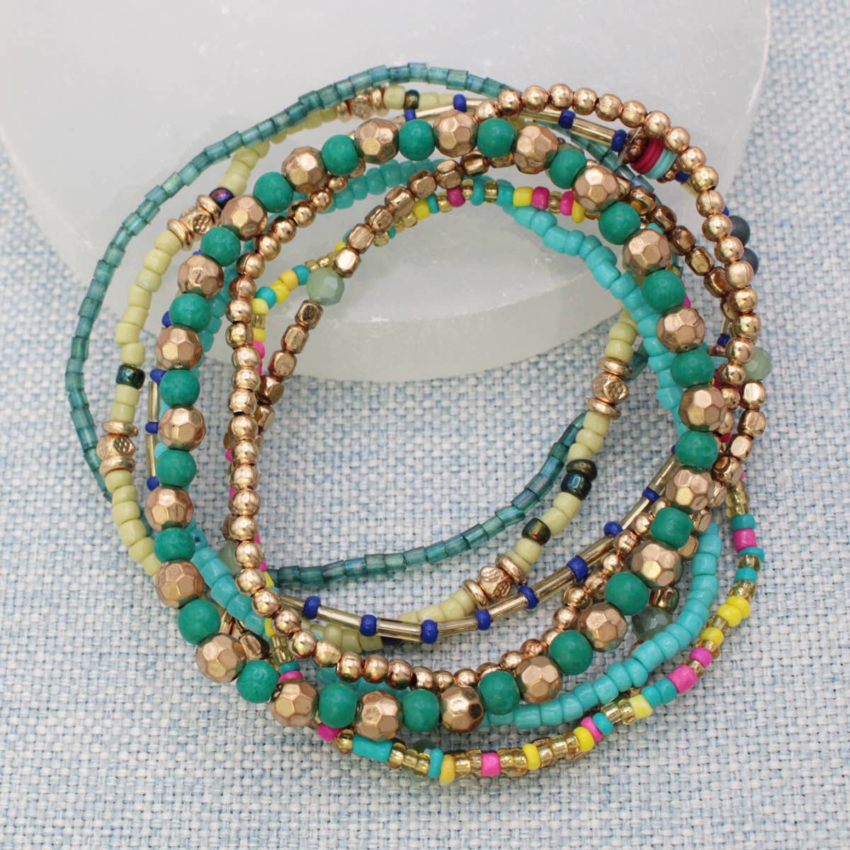ZAD - Wholesale Beaded Bracelet - Summer Splash Bead Stretch Bracelet Set2