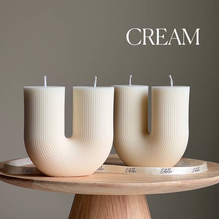 Estelle Studio - Wholesale Novelty Candle - Large Ribbed U Shaped Candle