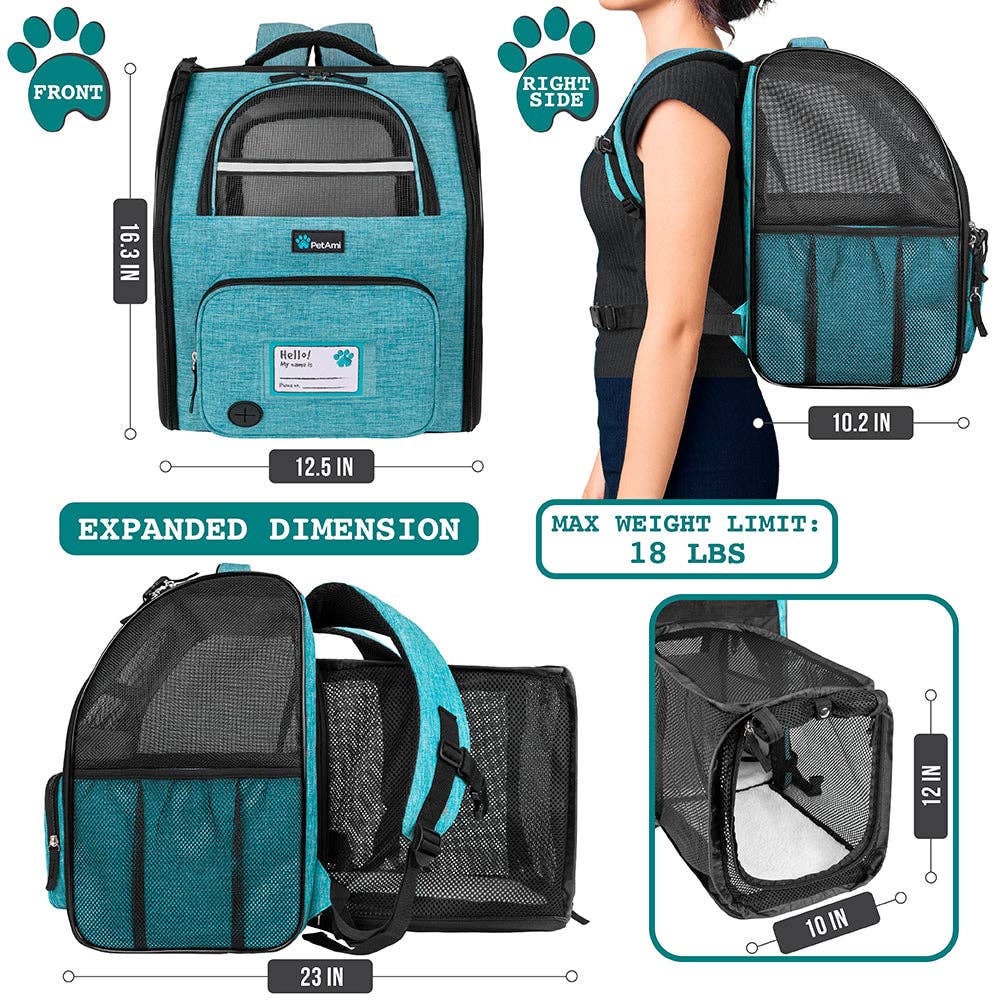 PetAmi - Vente Caisse de transport – chat et chien - Sac à dos de transport pour animaux de compagnie extensible à 3 voies36