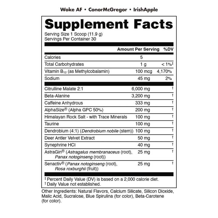 Campus Protein - Wholesale Protein/Superfood Powder - Bucked Up x Conor McGregor WOKE AF