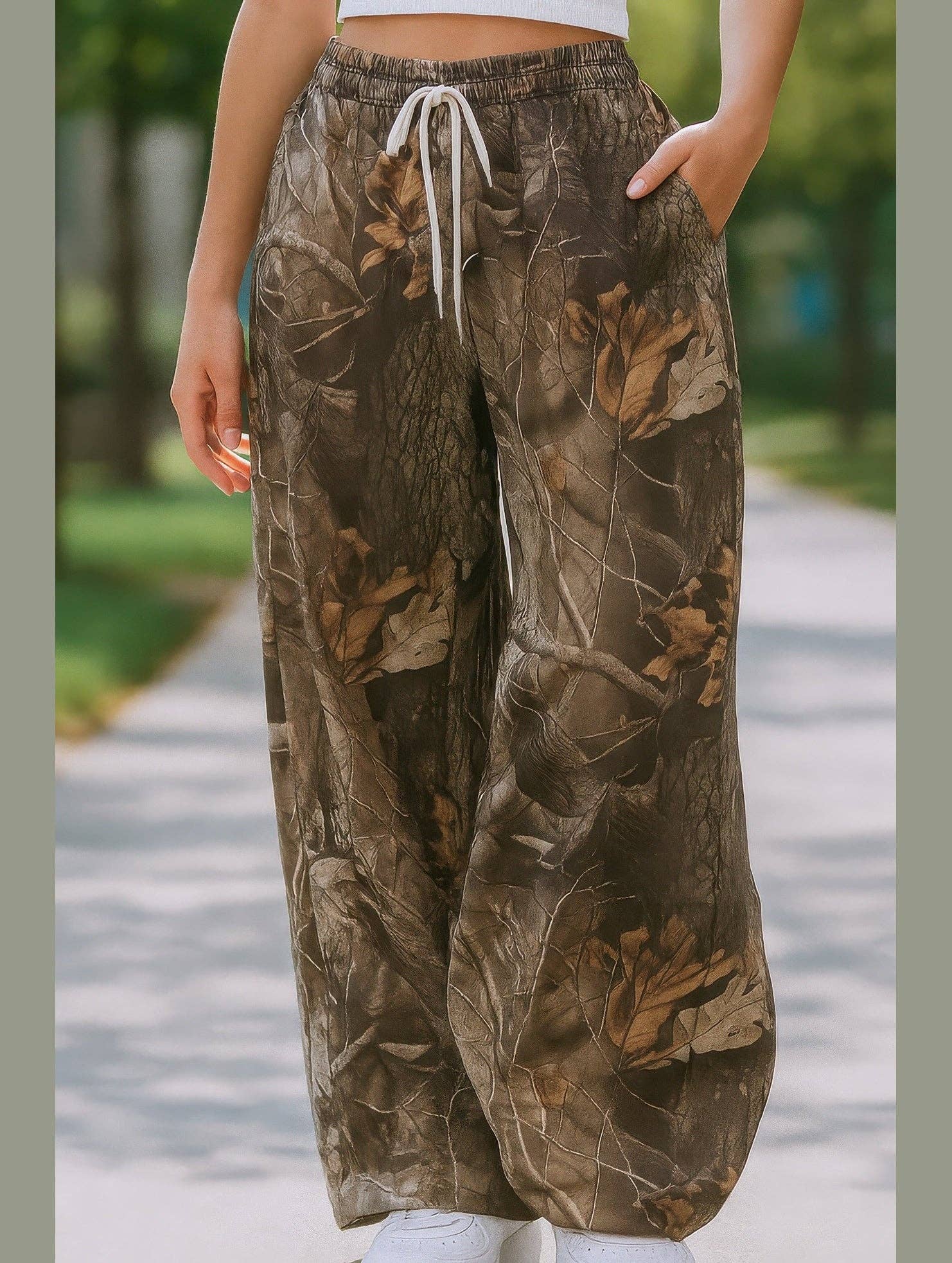 Lovenne - Wholesale Pants - Women's - Stretch Waist Camo Print Pants – Comfortable Cotton Blend Women's Pants2