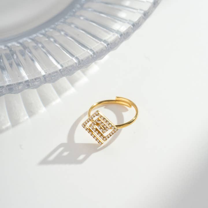 COSMOS - Wholesale Jewelry Set - Rectangular Spiral Crystal Set 4 Pieces Steel8