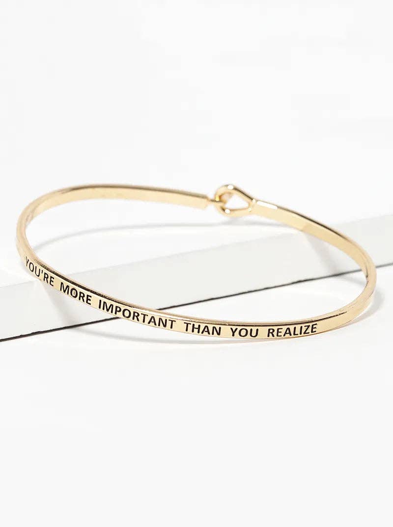 Wild Honey - Wholesale Bangle Bracelet - Inspirational Engraved Bangle Bracelet "You Are Important2