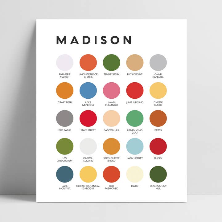 Madison Color Palette Print for wholesale by Lunch City Studio