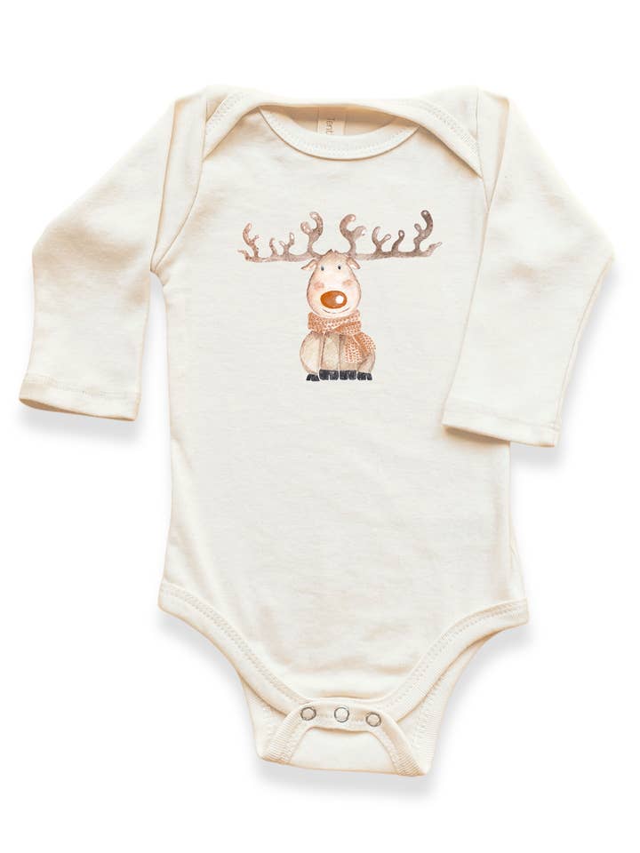 Tenth & Pine - Vente Body (sans pieds) – bébé - Body bébé bio à manches longues Renne4