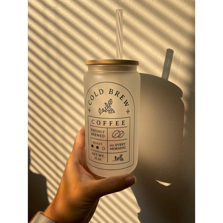 Bicchiere da caffè Cold Brew in vetro da 16 once per la vendita all'ingrosso da parte di Salty Seas Company