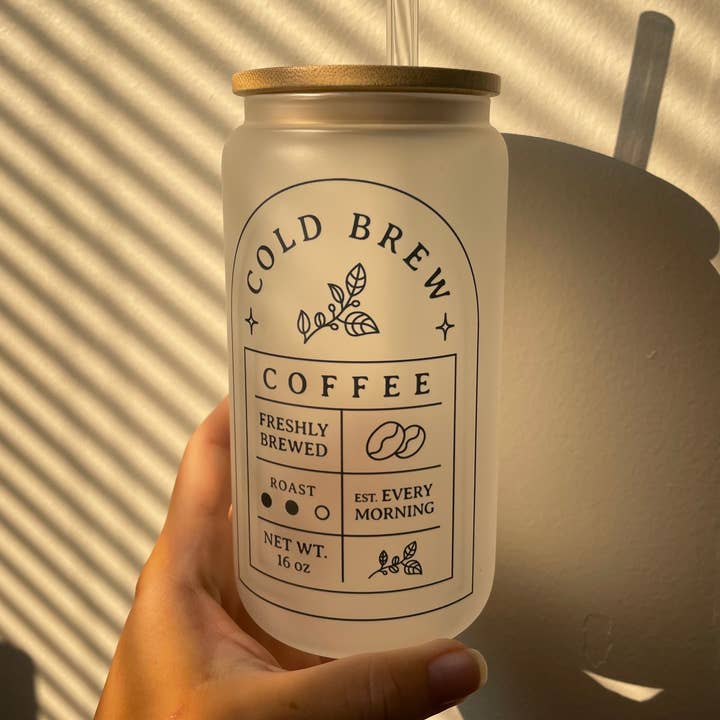Verre à café infusé à froid, canette de bière de 16 oz pour la vente par Salty Seas Company