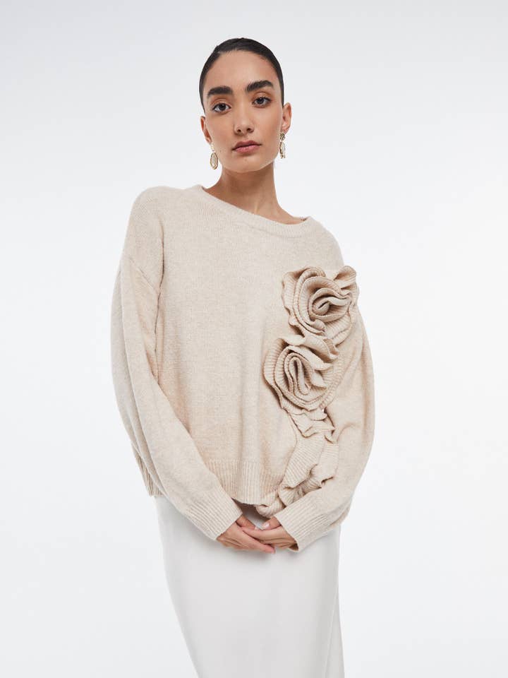 STRICKPULLOVER MIT BLUME  für den Großhandel von SWEET MAGIC MODA Y COMPLEMENTOS