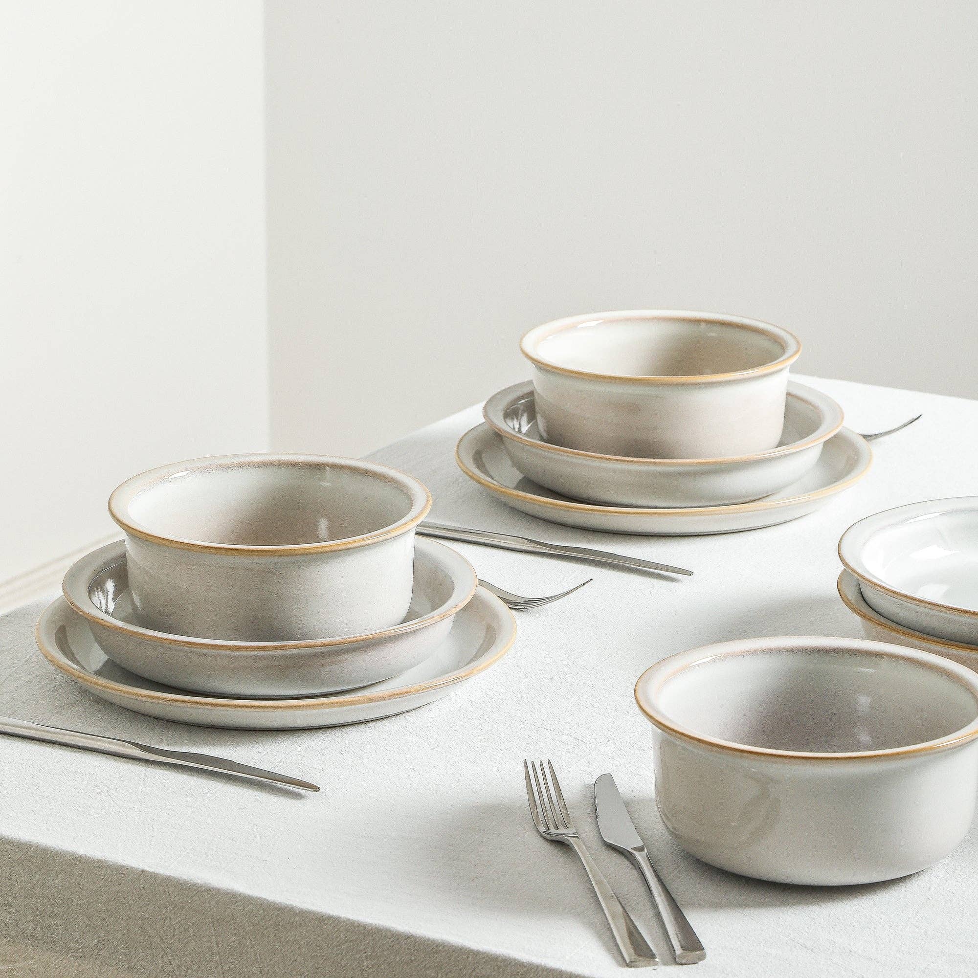 Slate Stoneware Dinnerware Set - White for wholesale on Faire4