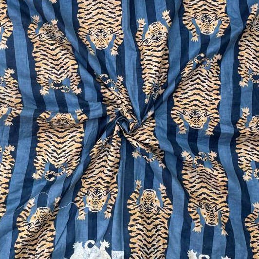 bhavnas boutique - Wholesale Fabric Paint - Tiger Printed Cotton Women Clothing Dress Fabric By The Yard