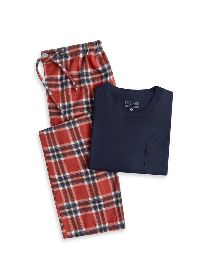Contare | Quality Men's Sleepwear - Wholesale Sleepwear Set - Men's - Tee & Flannel Pant Set