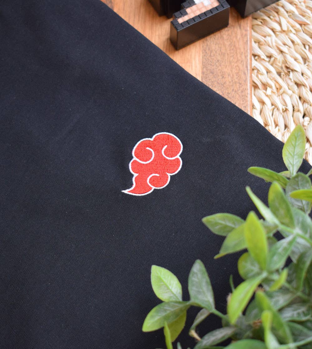 Black Embroidered T-shirt - Akatsuki for wholesale on Faire