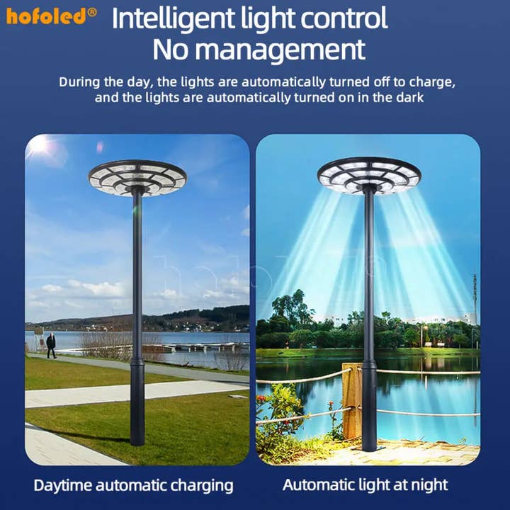 OutdoorSolarOutlet - Wholesale Outdoor/Lawn Light - 2500W Solar Outdoor Light UFO Garden Pole And Wall Street Lights For Home, Yard, Farmhouses with Remote18