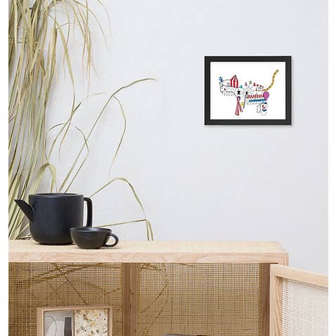 Carnival Cat Wall Art | Handmade Art | Unframed Wall Art for wholesale by Samoot Design Inc