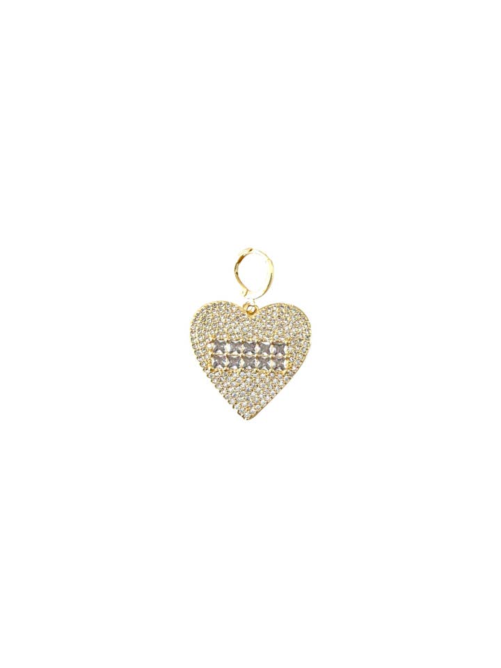 Gold CZ XO Heart Scarf Charm - XO Heart for wholesale by Gemelli