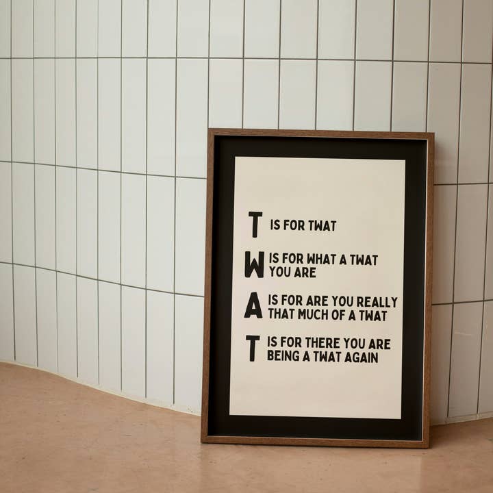 Twat | Black & Cream | Art Print for wholesale by Wisdom and Wonder Designs