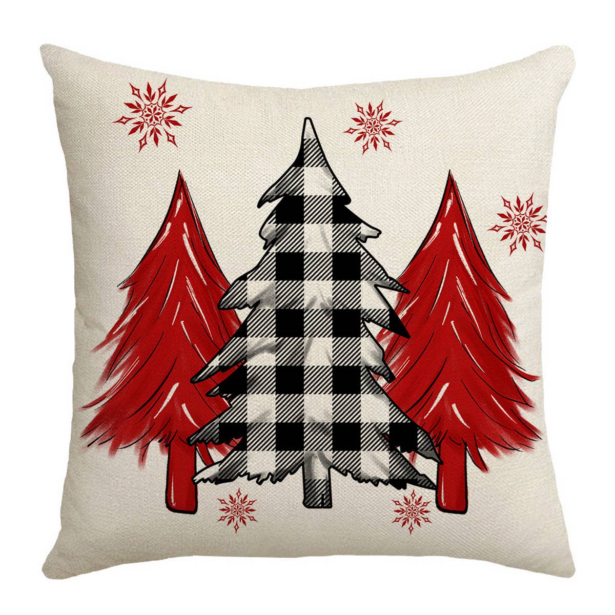 ACCITY - Wholesale Throw Pillow Cover - CHRISTMAS TREE SNOWFLAKE HOME PILLOWCASE_CWMM13811