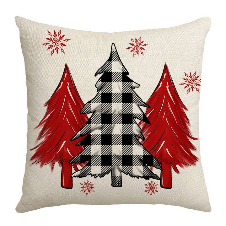 ACCITY - Wholesale Throw Pillow Cover - CHRISTMAS TREE SNOWFLAKE HOME PILLOWCASE_CWMM13811