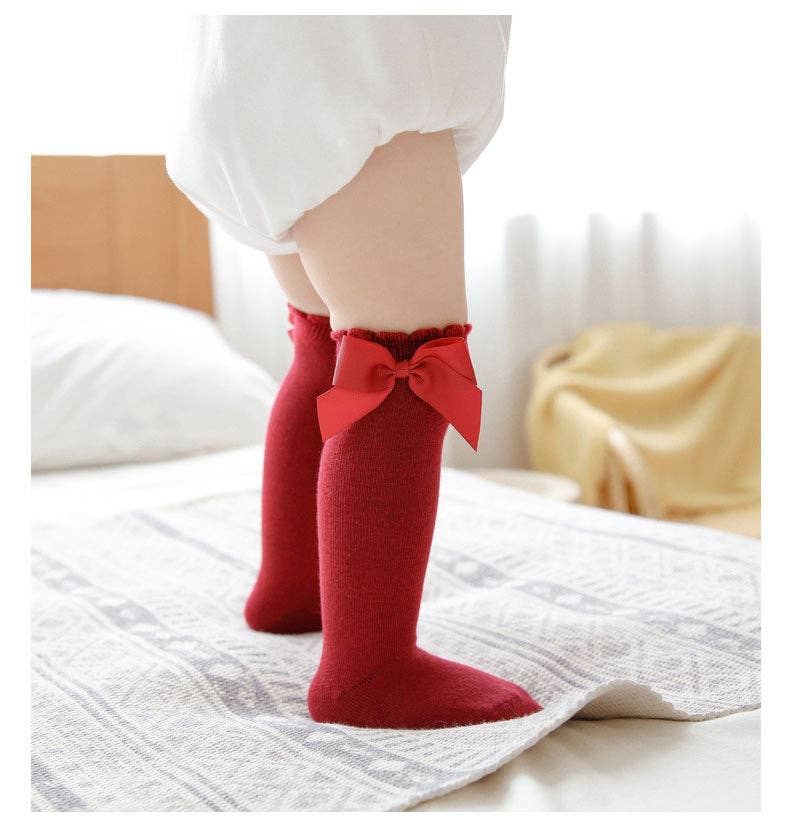 KiddieKickz - Wholesale Socks - Kids - Girls Solid Color Bow Accessories Socks21