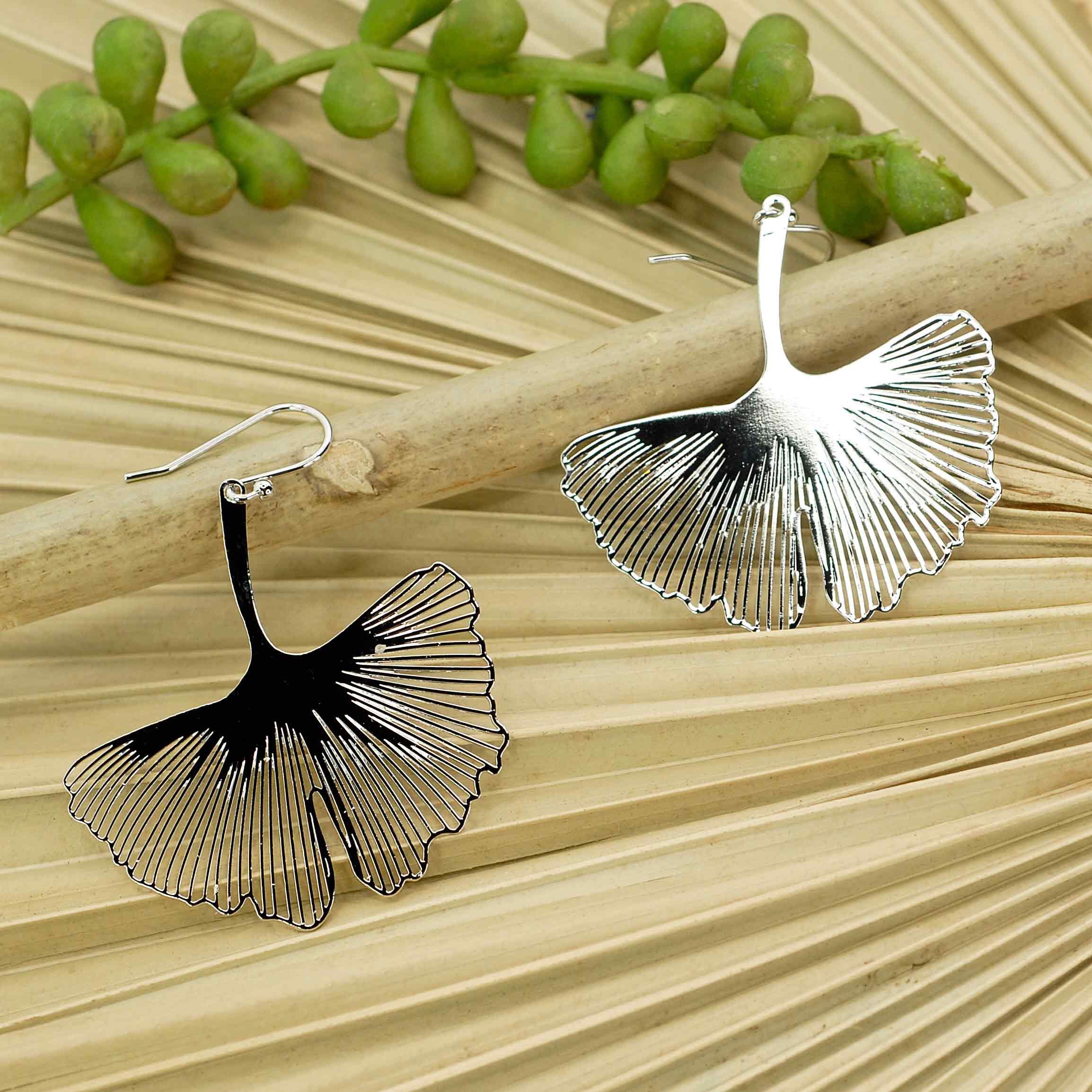 Merveilles du Monde - Venta al por mayor Juegos de joyas - Pendientes Ginkgo1