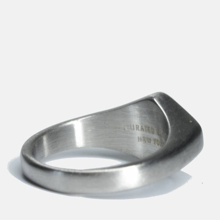 Curated Basics - Wholesale Signet Ring - Green Duo Triangle Ring1