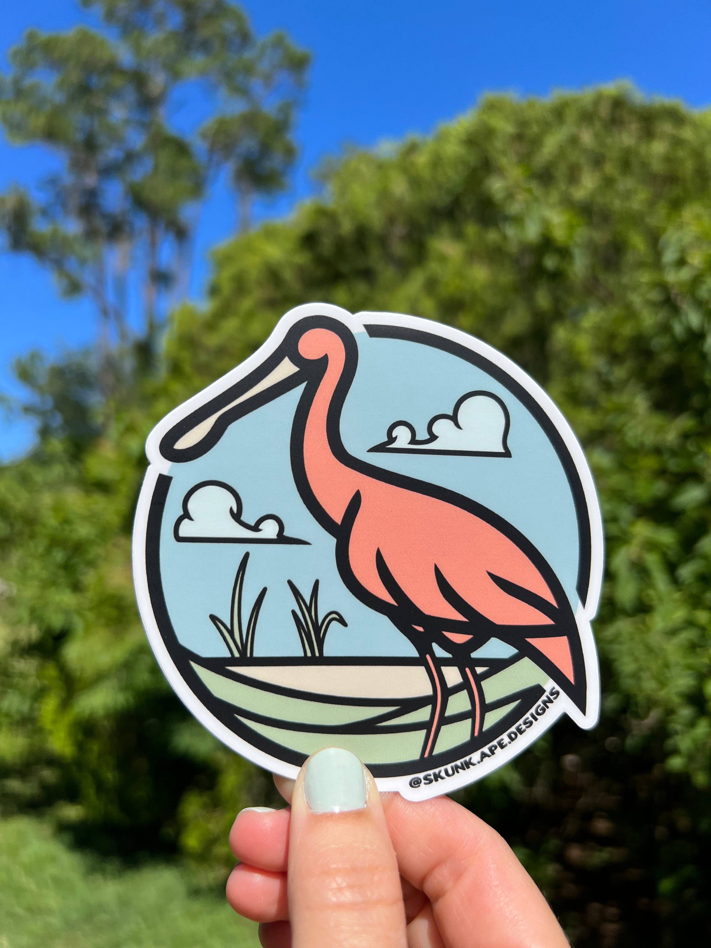 Skunk Ape Designs LLC - Wholesale Sticker - Spoonbill Sticker1