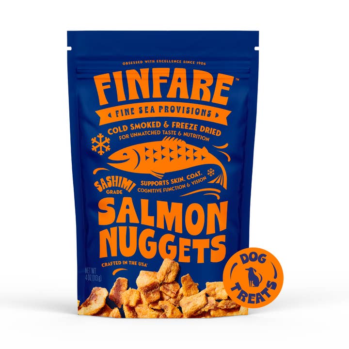 4oz Freeze-Dried Salmon Nuggets for Dogs, 4oz for wholesale by Finfare Pet Foods