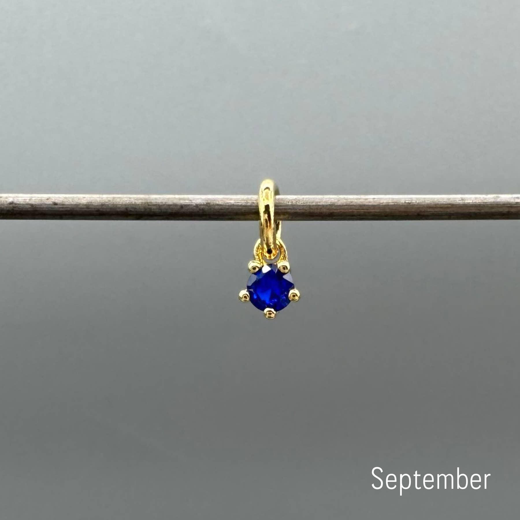 Something Silver - Vente Breloques/médailles personnalisées - Charms Mini Ronds en Or avec Pierre de Naissance8