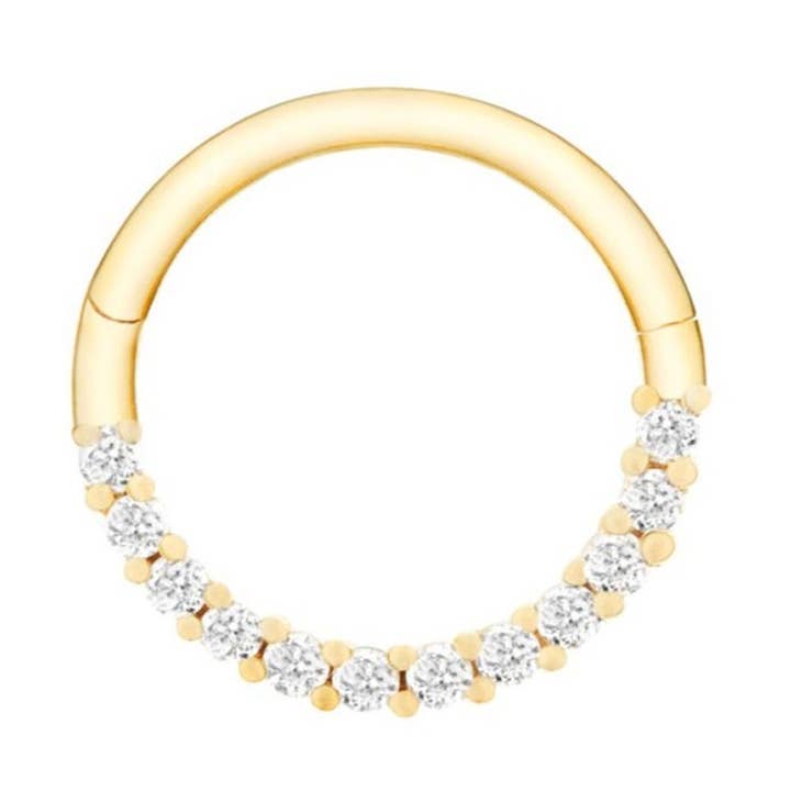 Diamant-Pavé-Daith-Reif 9k Gold für den Großhandel von ZOHREH