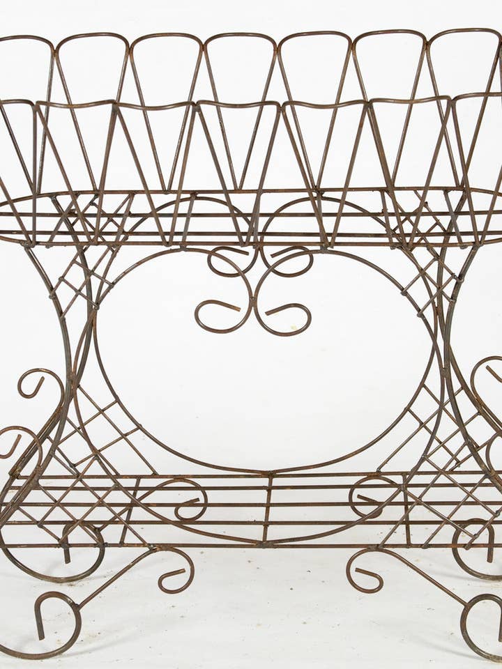 Wrought Iron French Look Planter with Scalloped Basket for wholesale by Garden Iron And More