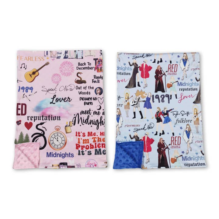 Pink blue guitar singer kids blankets for wholesale by Yawoo Garments