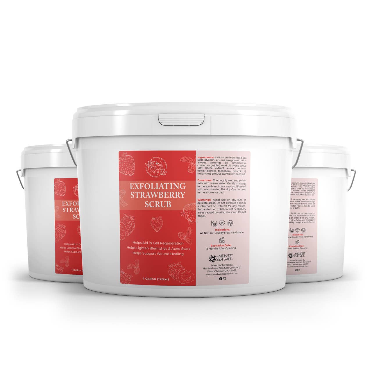 The Midwest Sea Salt Company - Wholesale Body Scrub/Exfoliant - Exfoliating Strawberry Body Scrub - 128oz1