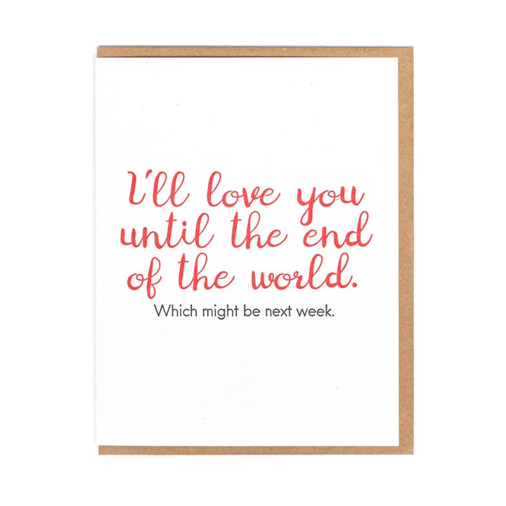 End of the World Greeting Card for wholesale by Lady Pilot Letterpress