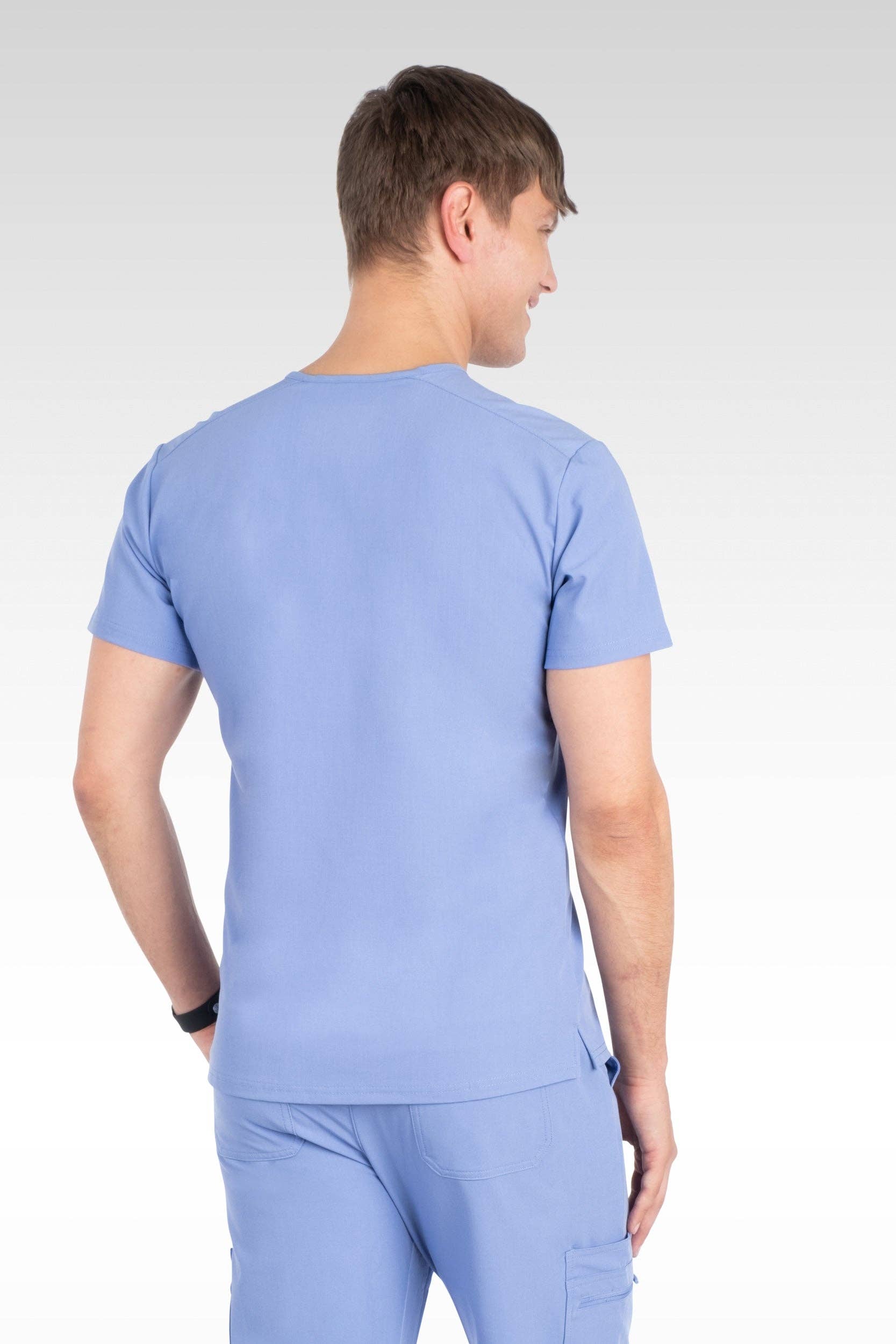 Aura Naturale - Venta al por mayor Uniforme de sanidad - Hombre - Caspian Hombre Clásico Cuello en V con 4 Bolsillos Blusa de Uniforme Médico (95001)12