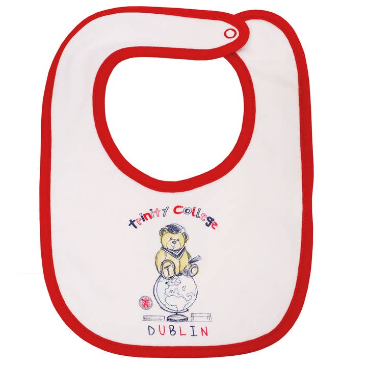 Trinity College Dublin Baby Bear Bib for wholesale by Dublin Gift Company