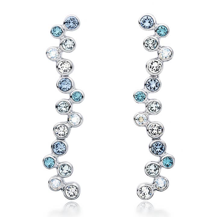 Orecchini pendenti MYJS Fidelity con Swarovski blu CR|2-1139-Rb per la vendita all'ingrosso da parte di My Jewellery Story