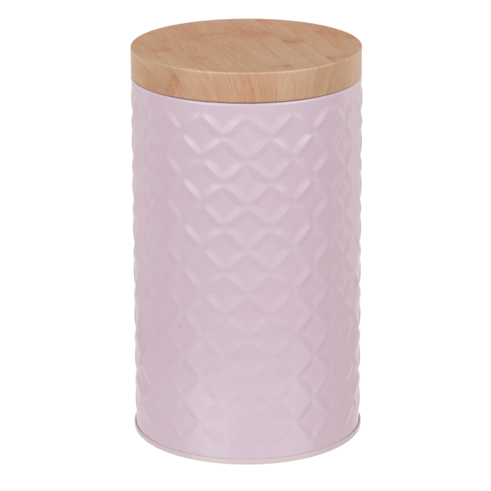 Out of the blue KG - Wholesale Food Storage Container - Round tin box with bamboo look cover,1