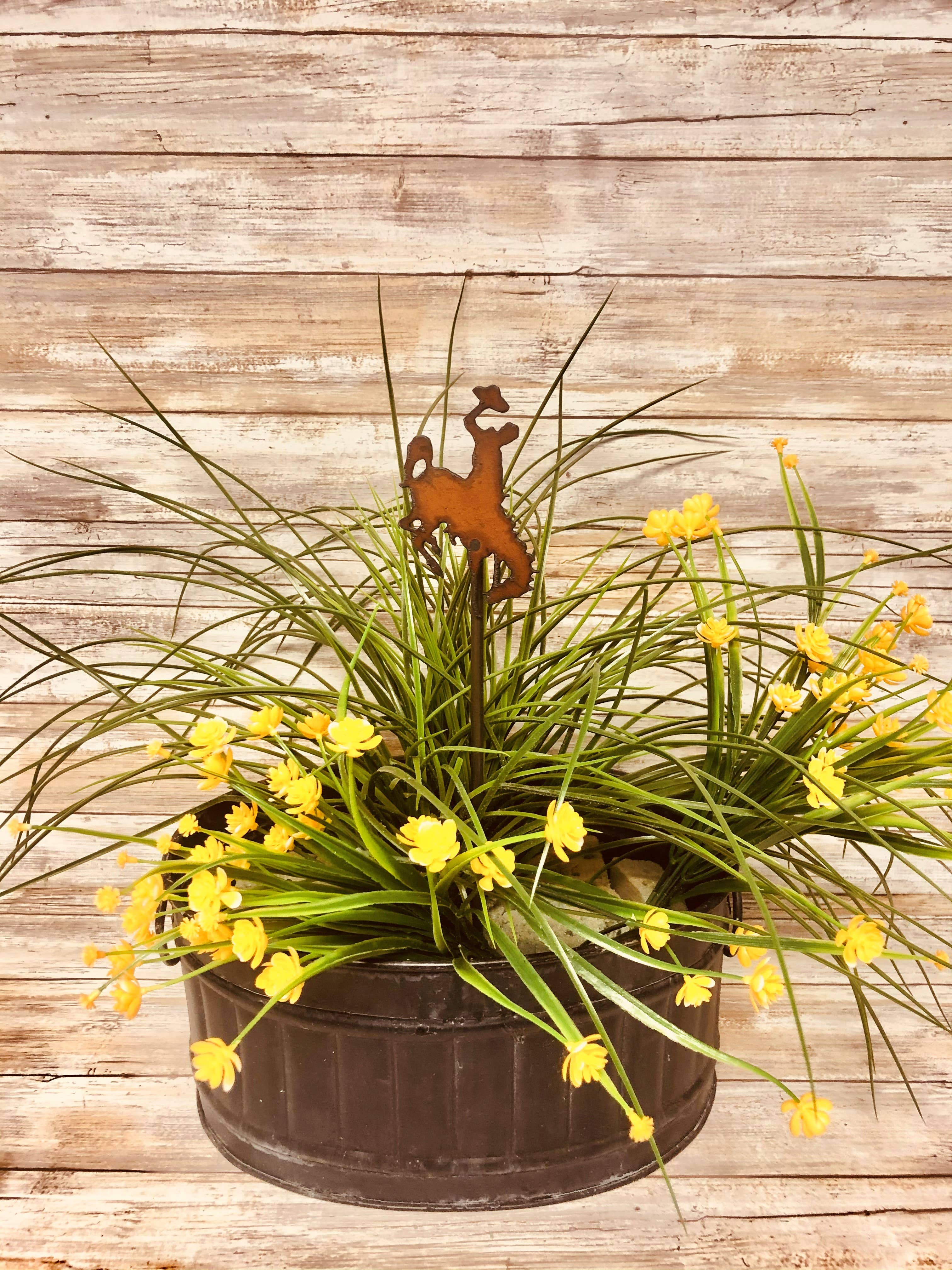 Universal Ironworks USA - Vendita all'ingrosso Paletti da giardino/prato - Bronc Rider Wyoming Rodeo - Palo per piante da giardino