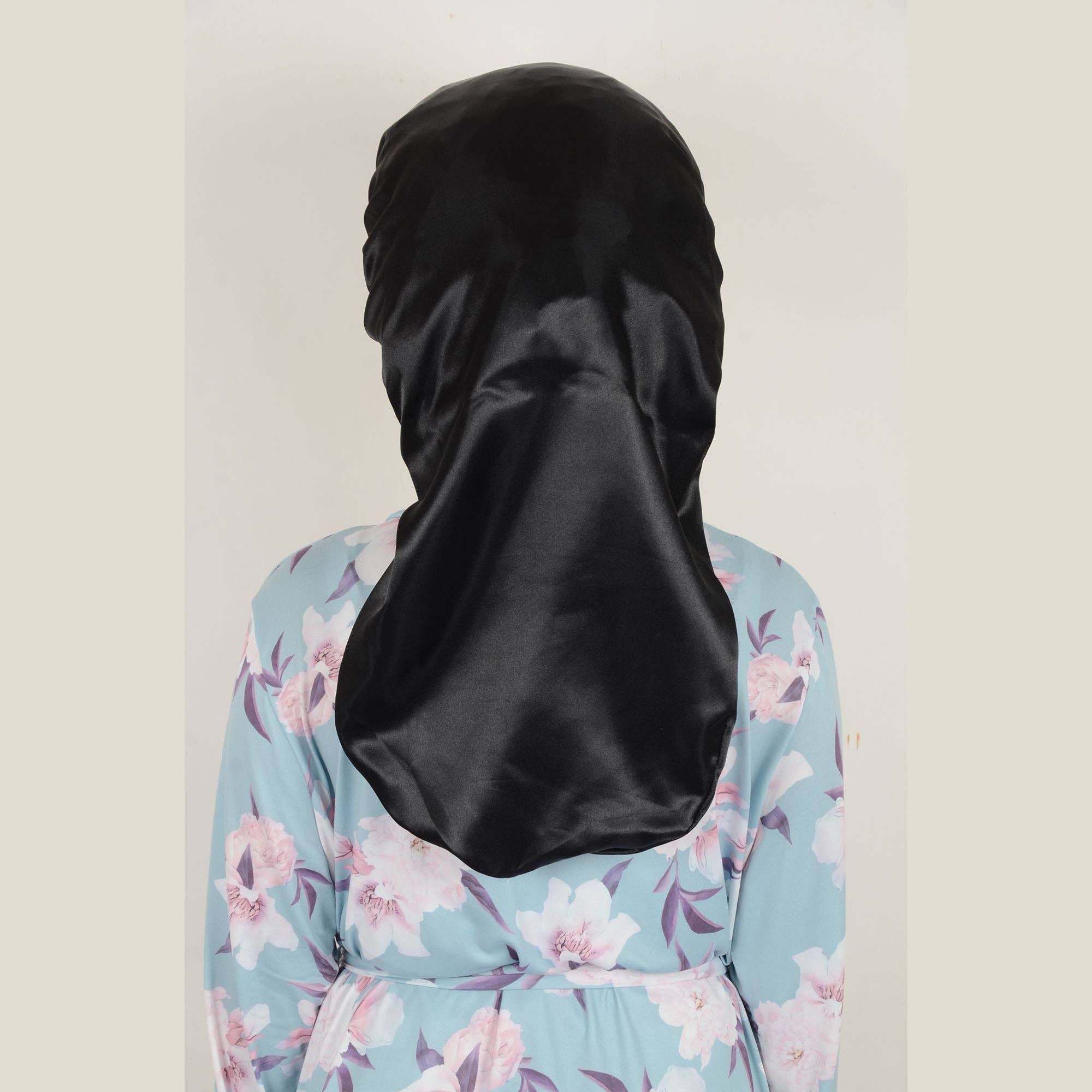 AK Brand - Wholesale Sleep Cap / Bonnet - Women's - Satin Long Bonnet Sleep Cap with Stretch Turban Band4