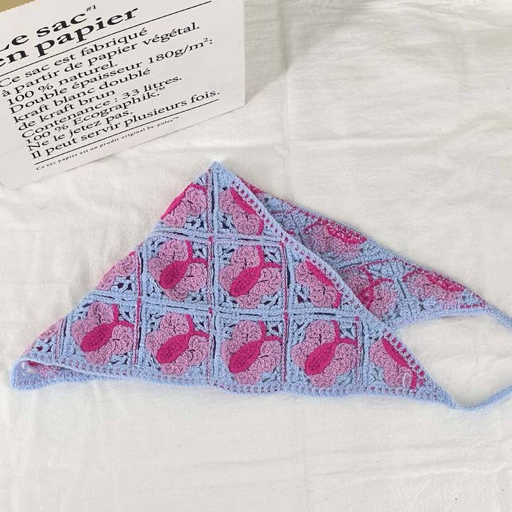 MKS America - Wholesale Bandana - Women's - Cherry Strawberry Floral checkered Crochet Bandana -56colors45