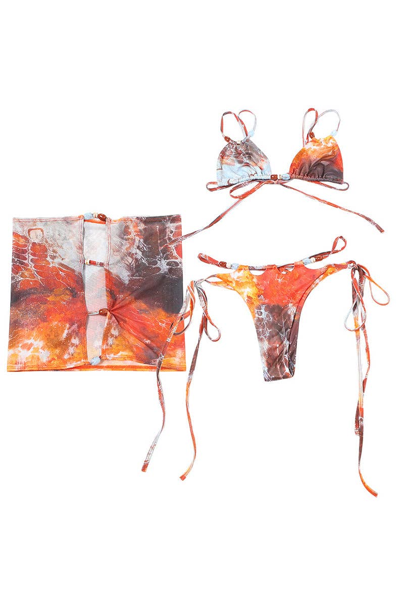 MEHRFACH Zweiteiliges Bade-Set mit Trägern und Batikmuster für den Großhandel auf Faire6